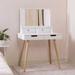 White Vanity Table with Mirror