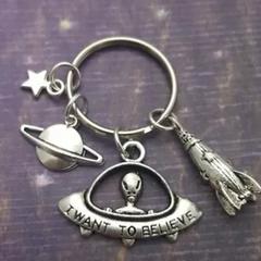 Anthropologie Jewelry | - New Alien Ufo Outer Space Keychain | Color: Silver | Size: Os