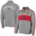 Men's Tommy Hilfiger Heathered Gray Chicago Blackhawks Mario Quarter-Zip Jacket