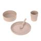 LÄSSIG Kindergeschirr Set (Teller, Becher, Schälchen, Löffel) ohne Melamin, BPA-frei, für Spülmaschine und Mikrowelle/Dish Set Uni powder pink