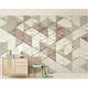MUMUWUSG Non-Woven Wallpaper Fashion Geometry Square Pattern Self-Adhesive Mural Art Decals Home Decoration DIY Living Bedroom Office Decor Wallpaper Kids Room Gift 300X210Cm