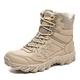 Men's military boots, combat boots, men's hunting boots, men's desert boots, men's hiking shoes, desert boots, lightweight, non-slip high top men's hiking shoes, sand, 7 UK