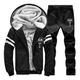 AOTORR Mens Full Tracksuits Fleece Jogging Bottoms Gym Sweat Suits Hooded Full Zip Sport Jacket Pant D208 Black L