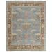 Bennet Luxury Wool Rug, Ornamental Floral, Cool Blue, 7ft-9in x 9ft-9in Area Rug - Weave & Wander BEAR6710BLUBRNF99