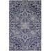 Natal Modern Minimalist Rug, Floral Geometric, Navy Blue, 8ft x 10ft Area Rug - Weave & Wander 869R8778NVY000F00