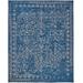 Khalo High/Low Floral Wool Rug, Vallarta Blue/Silver Gray, 5ft x 8ft Area Rug - Weave & Wander 969R8014BLUSLVE10