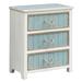 South Shore Blueish Grey And White 3 Drawer Rope Accent Chest Green Wood - Crestview Collection CVFZR3560