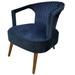 Crestview Collection Wood & Polyester Upholstery Pearson Accent Chair in Blue - Crestview Collection CVFZR5110