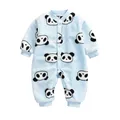 Barboteuse à imprimé panda pour nouveau-né pyjama chaud pour bébé garçon et fille doux sourire