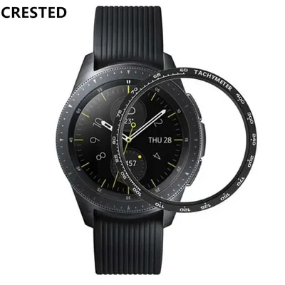 Lunette pour Samsung Galaxy Watch 4 Classic 46mm 42mm Gear S3 frontier bague adhésive couvercle