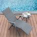 Aluminum Frame Adjustable Outdoor Foldable Reclining Padded Chair - 29" x 23.5" x 43" (L x W x H)