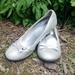 American Eagle Outfitters Shoes | American Eagle Sparkly Gray Heels With Bow | Color: Silver | Size: 6