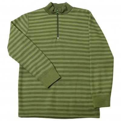 Joha - Kid's 624 Stripe Shirt with Zipper Merino Wool - Merinoshirt Gr 100;120;140 braun/beige;oliv/grün