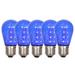 Vickerman 687185 - 1 watt 130 volt S14 Medium Screw Blue Transparent LED (5 pack) Christmas Light Bulbs (XS14P02-5)