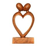12" Wooden Handmade Abstract Sculpture Statue Handcrafted "Loving You" Gift Home Decor Figurine Accent Artwork Hand Carved Wood