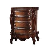 5 Drawer Wooden Chest with Oversized Scroll Legs, Cherry Brown