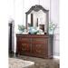 Diva Traditional Cherry 2-piece 6-Drawer Dresser and Mirror Set by Furniture of America