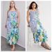 Anthropologie Dresses | Anthropologie Maeve Bouquet Flounced Maxi Dress | Color: Blue/White | Size: S