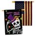 Angeleno Heritage Happy Halloween 2-Sided Polyester 40 x 28 in. House Flag in Black/Indigo | 40 H x 28 W in | Wayfair