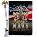 Angeleno Heritage Us Navy Semper Fortis 2-Sided Polyester 2'3 x 3'3 ft House Flag Set in Blue/Red | 40 H x 28 W in | Wayfair