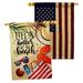 Angeleno Heritage 2-Sided 40 x 28 in. Polyester House Flag in Black/Blue/Brown | 40 H x 28 W in | Wayfair AH-BN-HP-137482-IP-BOAA-D-US21-AH