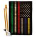 Angeleno Heritage First Responders Line 2-Sided Polyester 2'3 x 3'3 ft House Flag Set in Black/Green/Red | 40 H x 28 W in | Wayfair