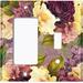 WorldAcc Flower Purple White Rose 2-Gang Toggle Light Switch/Rocker Combination Wall Plate in Indigo/Yellow | 4.5 H x 4.56 W x 0.15 D in | Wayfair