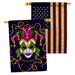 Ornament Collection Joker Mardi Gras 2-Sided Polyester 3'3 x 2'3 ft. House Flag in Black/Green/Pink | 40 H x 28 W in | Wayfair