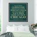 Ebern Designs Chicago Landmarks - Textual Art Print in Green | 42" H x 42" W x 0.5" D | Wayfair 30D4BE4AA30D4AA58A48BC768D4667BD