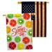 Breeze Decor Sweet Summer 2-Sided Polyester 3'3 x 2'3 ft House Flag in Blue/Green/Red | 40 H x 28 W in | Wayfair BD-FT-HP-117079-IP-BOAA-D-US21-BD