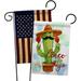 Breeze Decor Mr Cactus Cinco De Mayo 2-Sided Polyester 19 H x 13 W Garden Flag in Gray/Green | 18.5 H x 13 W in | Wayfair