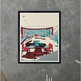 TK Home Mcm Living Room - Picture Frame Print Paper in Black/Blue/Brown | 40 H x 32 W x 1.5 D in | Wayfair CM159-40x32-B
