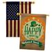 Ornament Collection Good Luck St. Patrick's Day 2-Sided Polyester 3'3 x 2'3 ft. House Flag in Brown/Green/Orange | 40 H x 28 W in | Wayfair