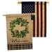 Ornament Collection Eucalyptus Wreath 2-Sided Polyester 3'3 x 2'3 ft. House Flag in Brown/Green | 40 H x 28 W in | Wayfair