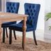 Rosdorf Park Allena Tufted Velvet Wing Back Parsons Chair Wood/Upholstered/Velvet in Blue | 37.5 H x 19.7 W x 24.4 D in | Wayfair