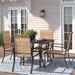 Lark Manor™ Alumita Square 4 - Person 37" Long Outdoor Dining Set Metal in Black | Wayfair 9A8EFC7A622C4262BDFBD5B27974CEE8