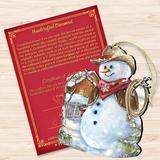 The Holiday Aisle® Cowboy Snowman Wood Hanging Figurine Ornament Wood in Brown/White | 5 H x 4 W x 0.25 D in | Wayfair