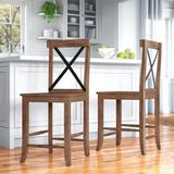Andover Mills™ Karlie Solid Wood 24" Counter Stool Wood in Brown | 41.25 H x 18 W x 20 D in | Wayfair 39DDCEA4470345F38EA3E97F7A568EF5