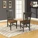 August Grove® Malcolm Solid Wood Slat Back Side Chair Wood in Black/Brown | 38.19 H x 17.33 W x 21.85 D in | Wayfair