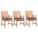 Winston Porter Patio Dining Chairs Outdoor Patio Chair w/ Cushions Solid Wood Acacia Wood in Brown | 36.22 H x 22.05 W x 24.41 D in | Wayfair
