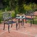 Fleur De Lis Living Riesel 3 Piece Bistro Set Metal in Black | 24.8 H x 20.86 W x 20.86 D in | Outdoor Furniture | Wayfair