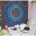 Bungalow Rose Cotton Indian Tapestry Cotton in Blue | 90 H x 82 W in | Wayfair 29C2ACCA7CFB4953B26D584691419CF4