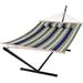 Arlmont & Co. Double Classic Hammock w/ Stand Polyester in Blue | Wayfair 1DF985473E024B76981C332F7F29B826
