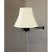 Lark Manor™ Cleaton 1 - Light Dimmable Plug-In Black Swing Arm Metal/Fabric in White | 9 H x 12 W x 9 D in | Wayfair