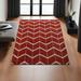 Brown/Red 96 x 0.75 in Area Rug - Corrigan Studio® Red Beige Handmade Geometric Area Rug, Hand Knotted, Rectangle Shape | 96 W x 0.75 D in | Wayfair
