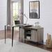 Gracie Oaks Home Office Omputer Desk Writing Desk, Gray Oak & Black Finish Wood/Metal in Black/Brown/Gray | 31 H x 48 W x 48 D in | Wayfair