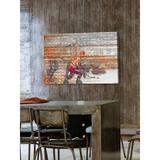 Rosalind Wheeler He Shoots by Parvez Taj - Wrapped Canvas Painting Canvas in Gray/Orange/Red | 8 H x 12 W x 1.5 D in | Wayfair