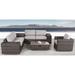 9 Piece Rattan Sectional Set with Cushions