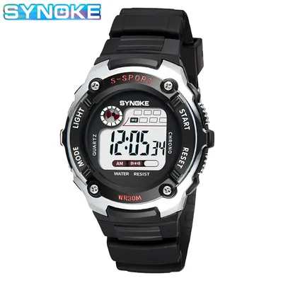 Montre de sport numérique à LED SYNOKE pour garçons et filles montre électronique phare officiel