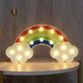 Veilleuse LED arc-en-ciel étoile nuage lune batterie lampes murales 62 panneau de chapiteau